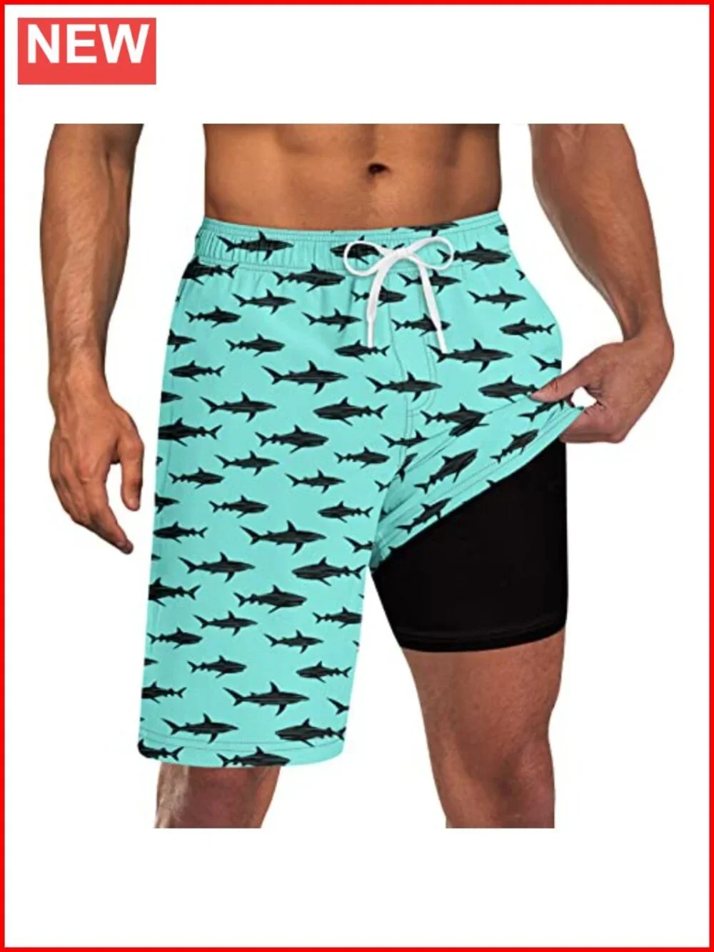 Men's Quick Dry Swim Trunks with Compression Liner UPF 50+ 9
